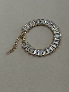Gold-Toned Crystal Tennis Bracelet